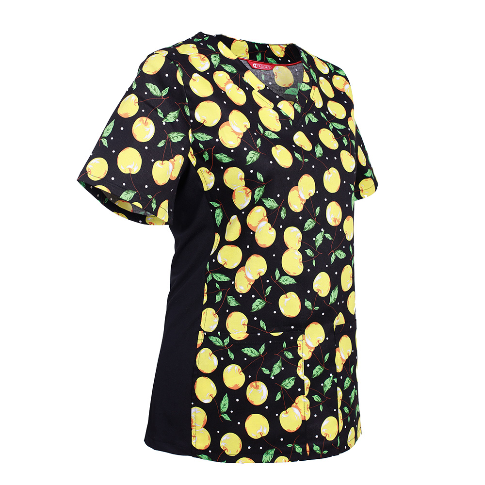 Women's Print Flex Scrub Top - Image 3