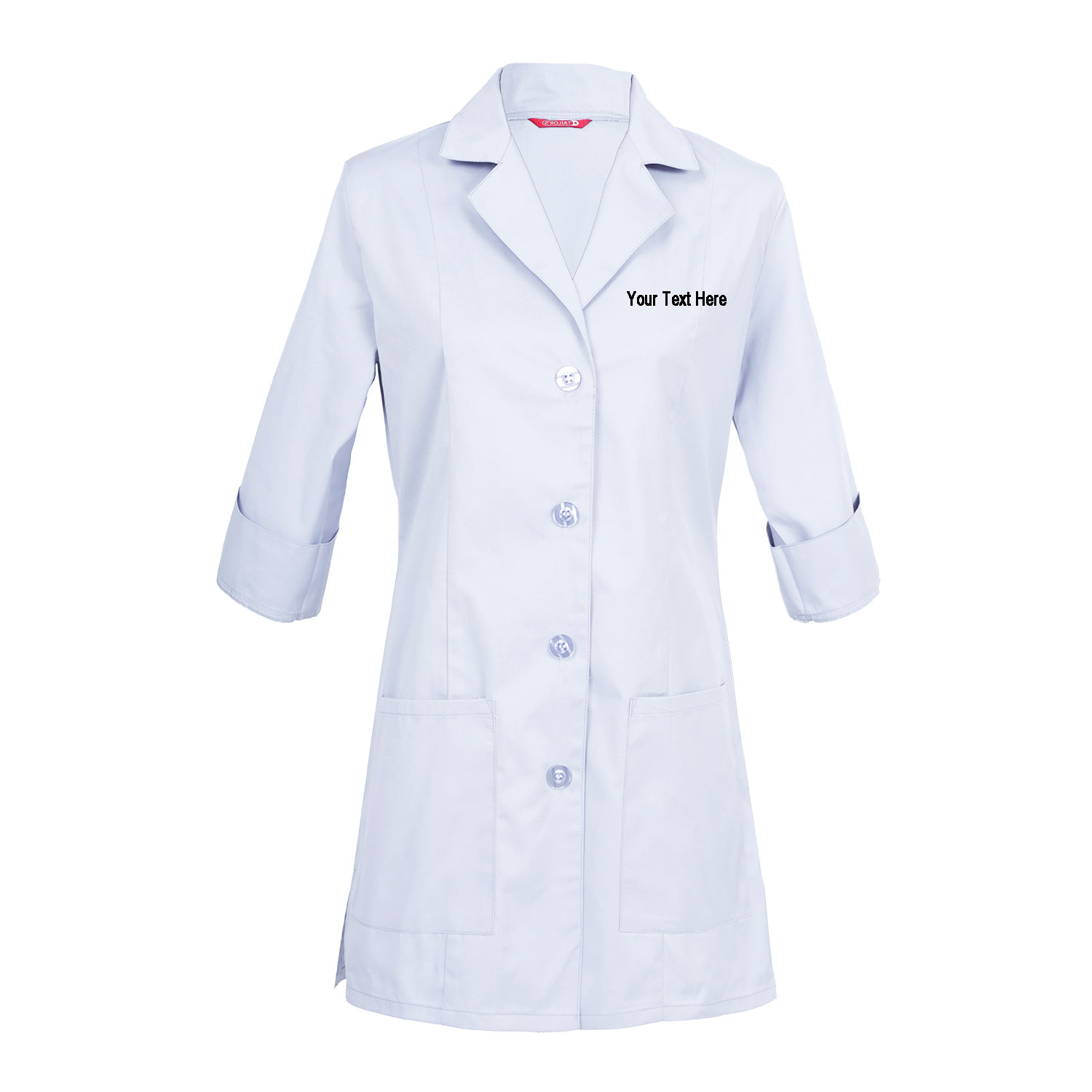 Custom Embroidered Women's 3/4 Sleeve Lab Coat