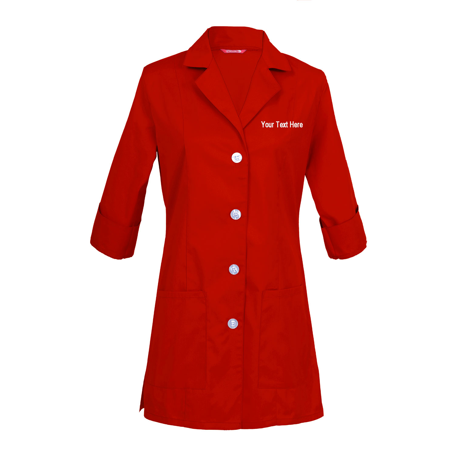 Custom Embroidered Women's 3/4 Sleeve Lab Coat - Image 3