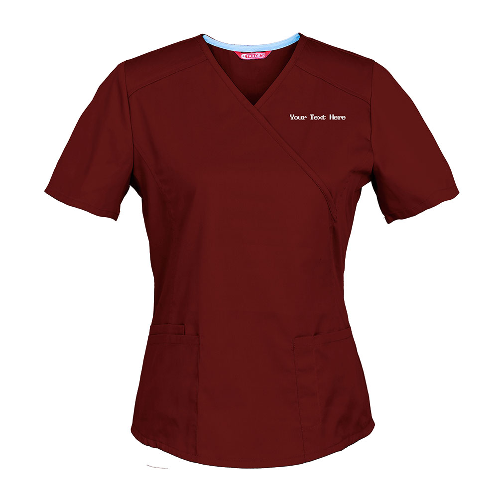 Personalized Embroidered Women's Scrub Top - Image 5