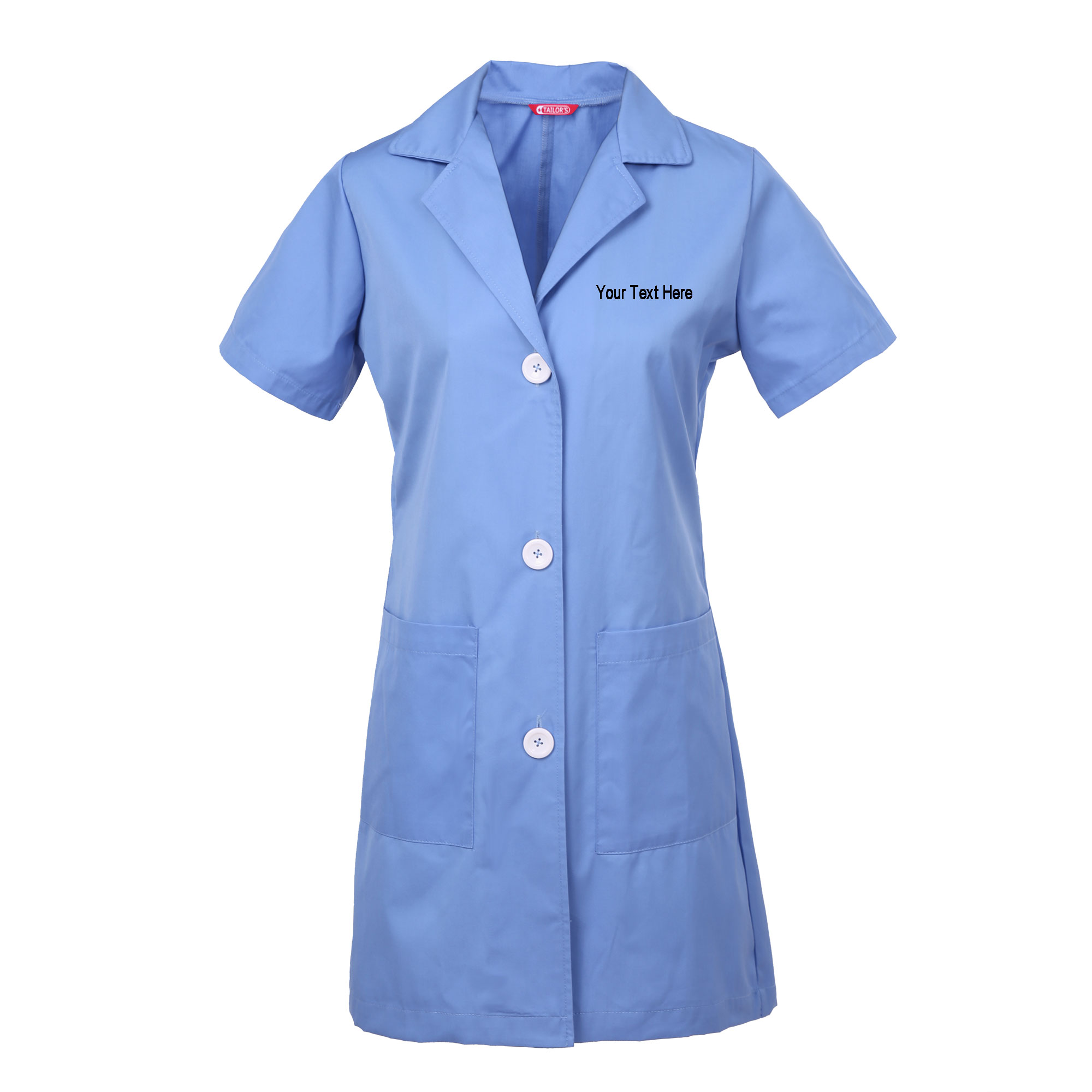Personalized Embroidered Women's Lab Coat Short Sleeve - Image 5