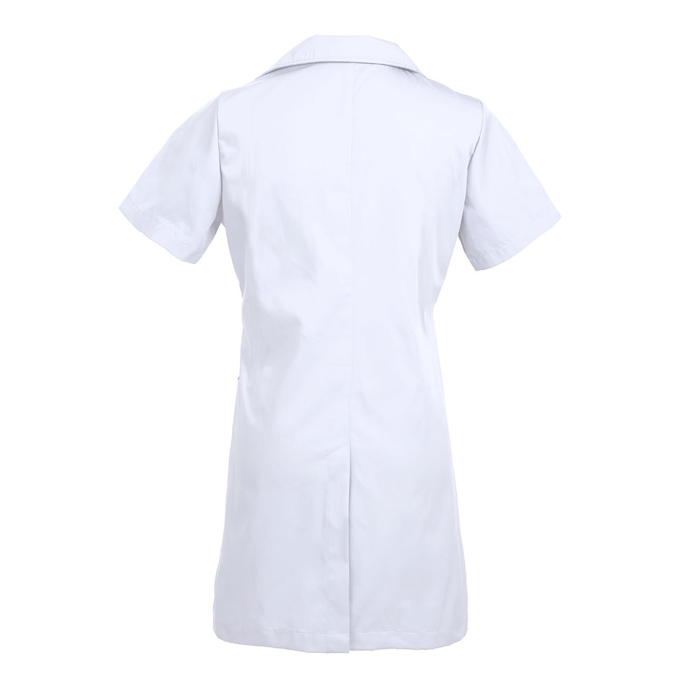 Personalized Embroidered Women's Lab Coat Short Sleeve- White - Image 2