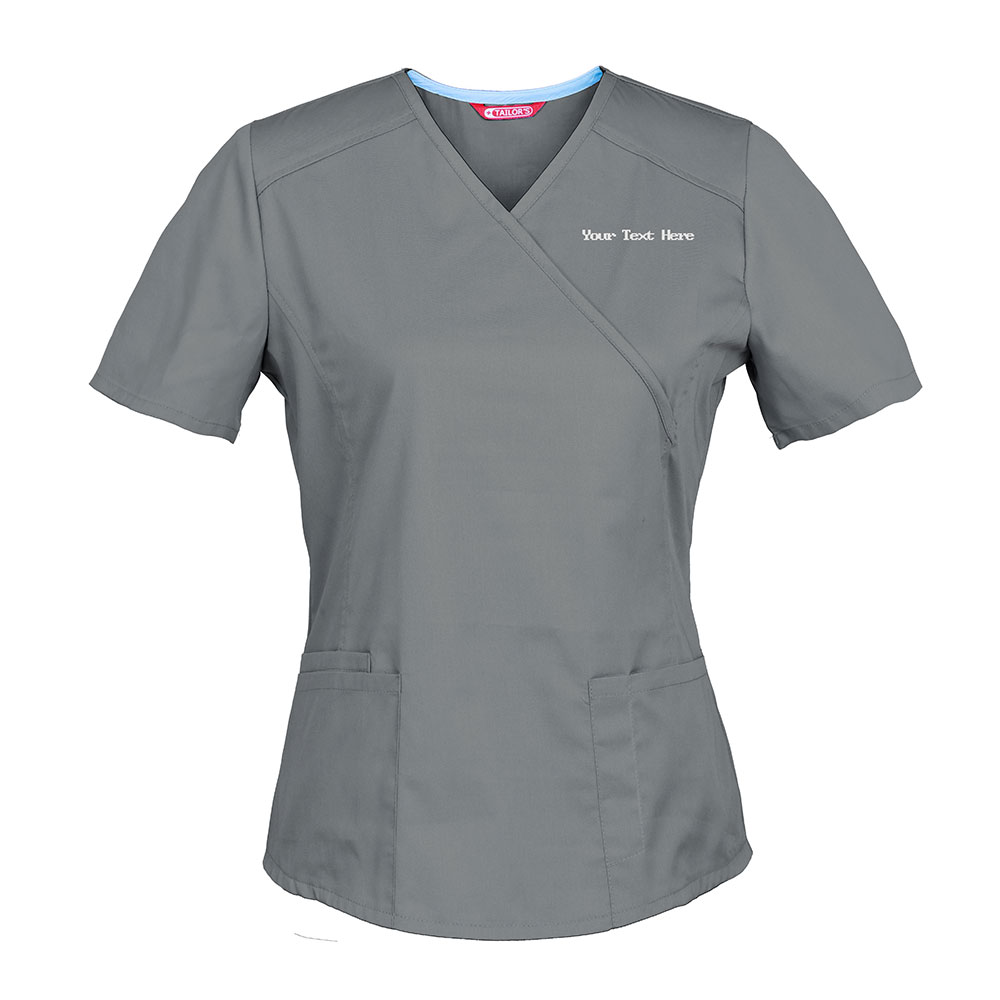 Personalized Embroidered Women's Scrub Top - Image 3