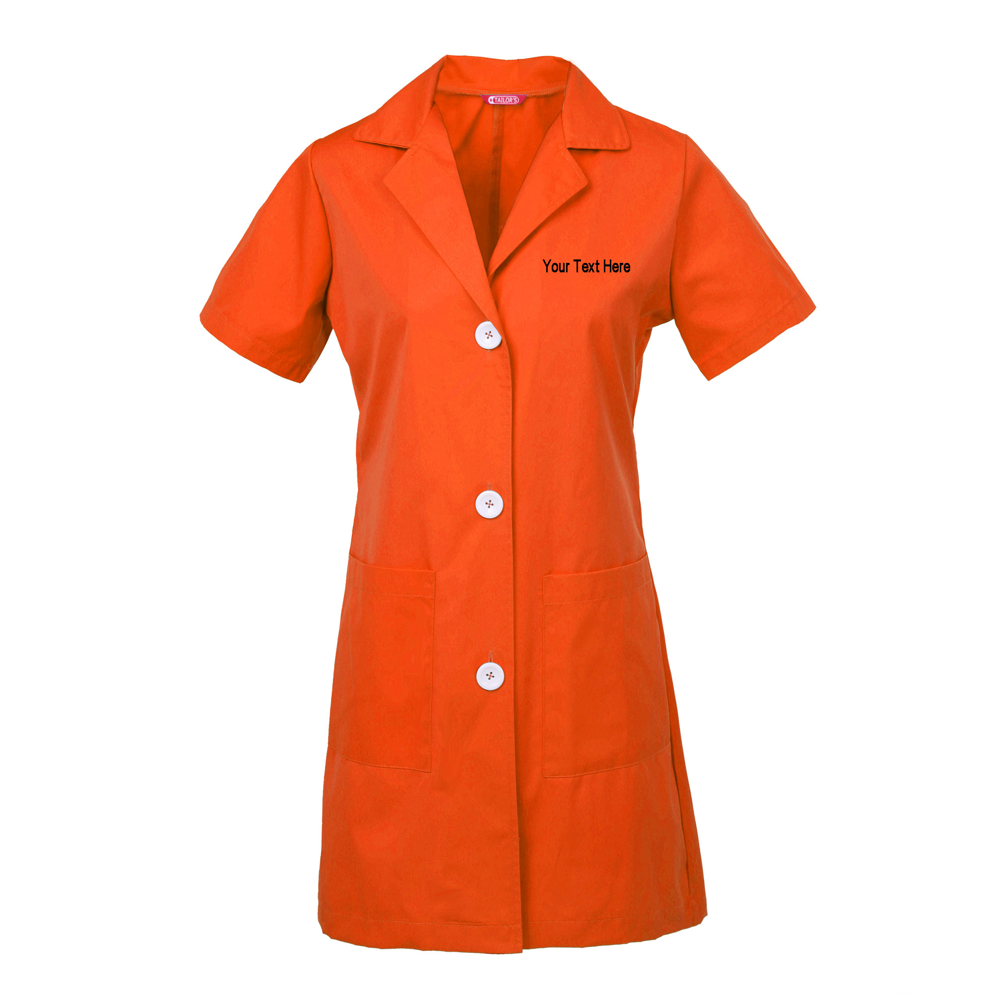 Personalized Embroidered Women's Lab Coat Short Sleeve - Image 7