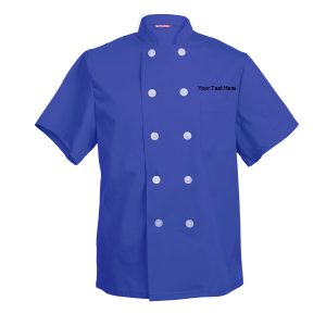 Custom Embroidered Men’s Chef Coat Short Sleeve Chef Shirt