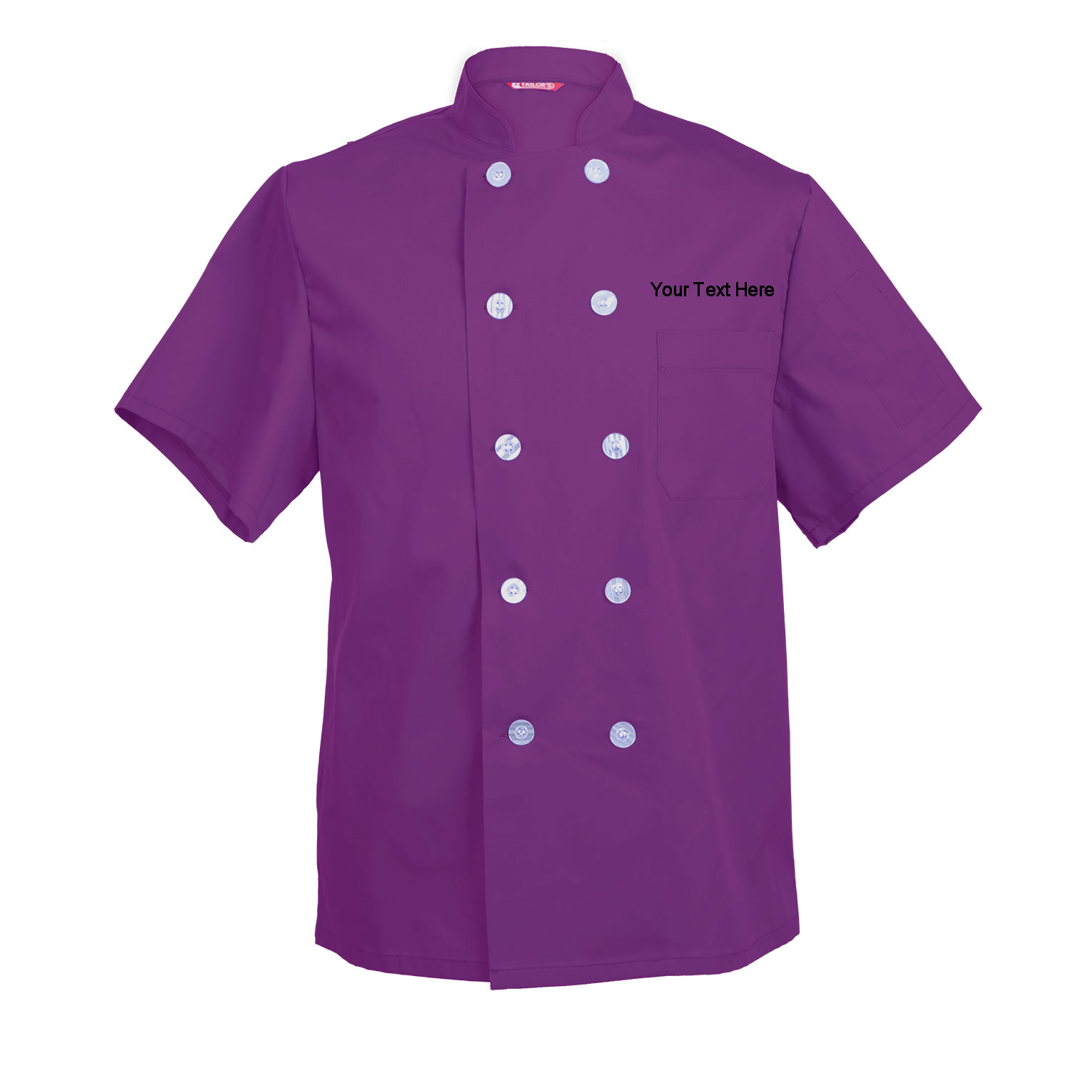Custom Embroidered Men's Chef Coat Short Sleeve Chef Shirt - Image 3