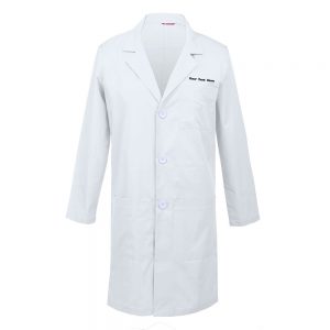 Personalized Embroidered Men’s Lab Coat – White