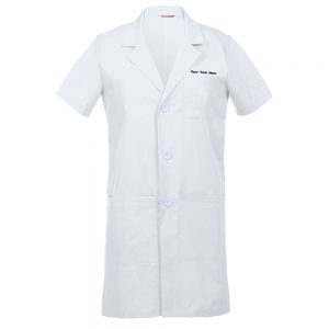 Personalized Embroidered Men’s Lab Coat Short Sleeve – White