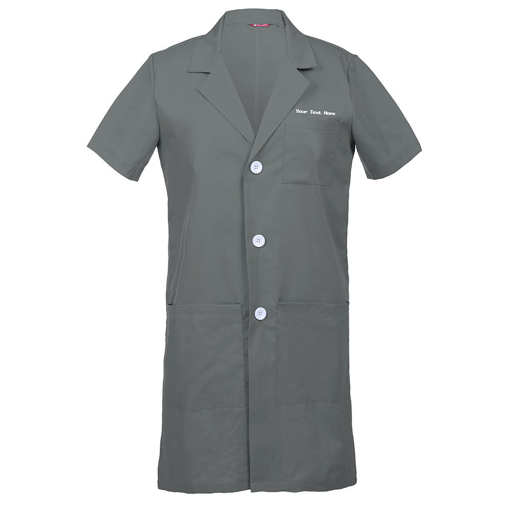 Personalized Embroidered Men's Lab Coat Short Sleeve - Image 3