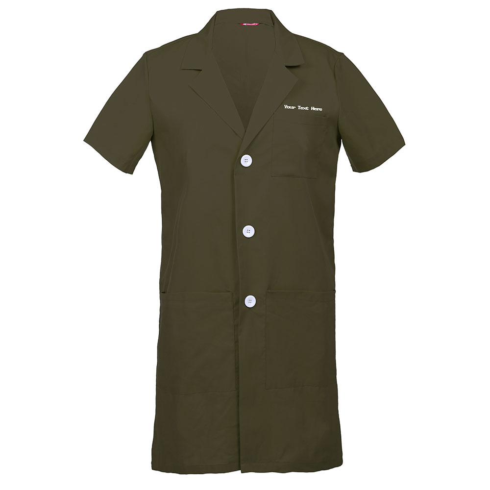 Personalized Embroidered Men's Lab Coat Short Sleeve - Image 5