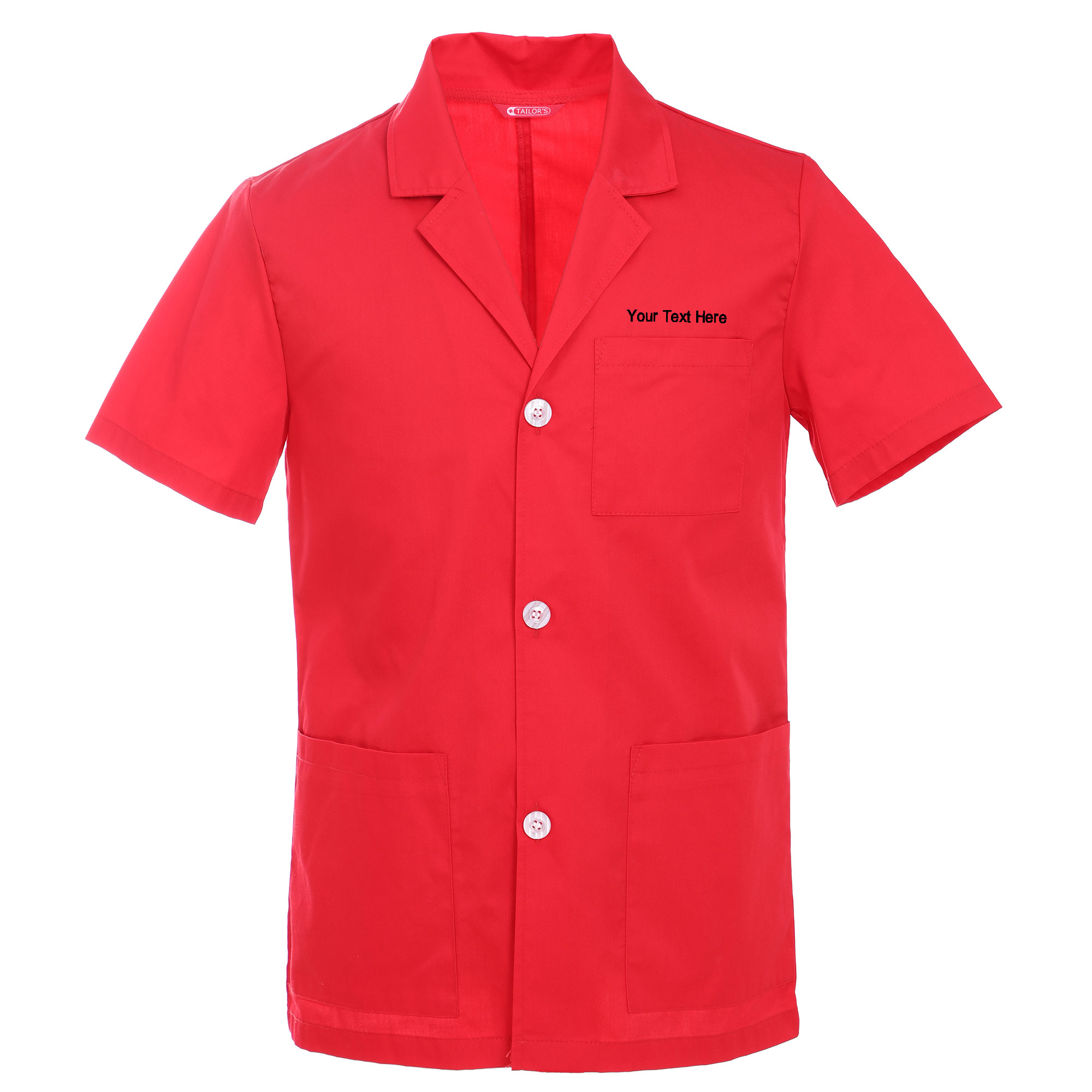 Men's Custom Personalized 31 Inch Consultation Short Sleeve Lab Coat - Image 7