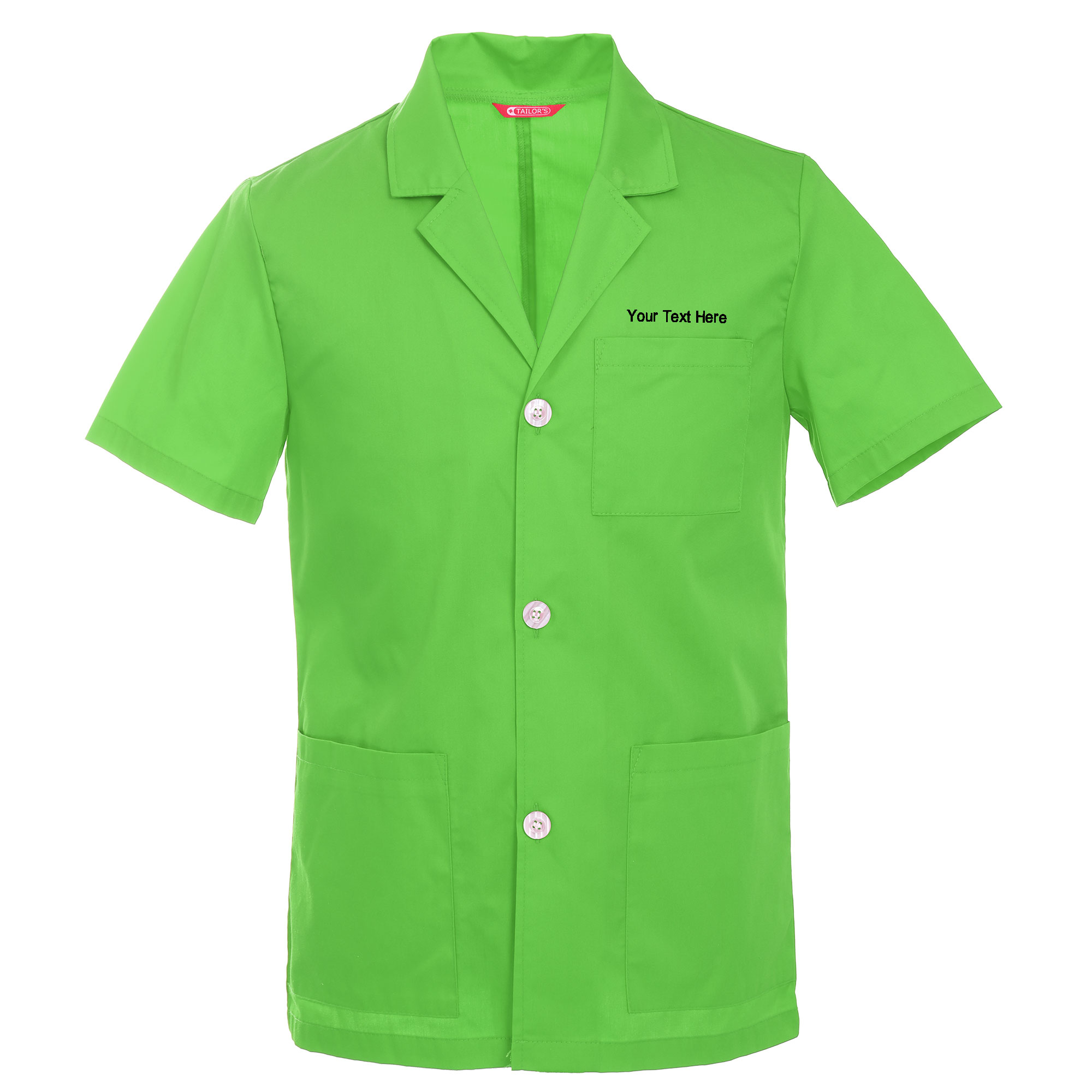 Men's Custom Personalized 31 Inch Consultation Short Sleeve Lab Coat - Image 4