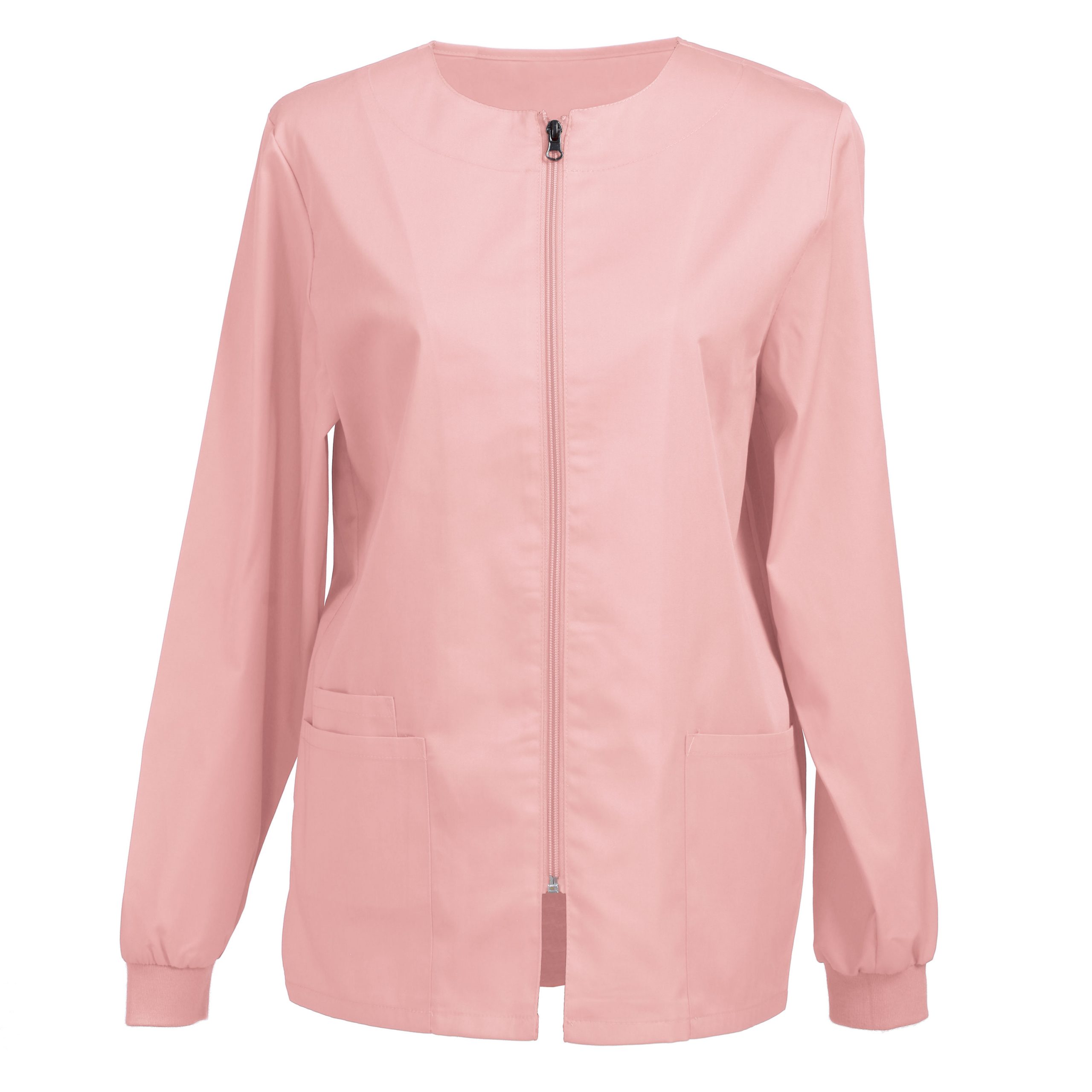 Womens Scrub Jacket Workwear Zip Front Warm-up Jacket - Image 4