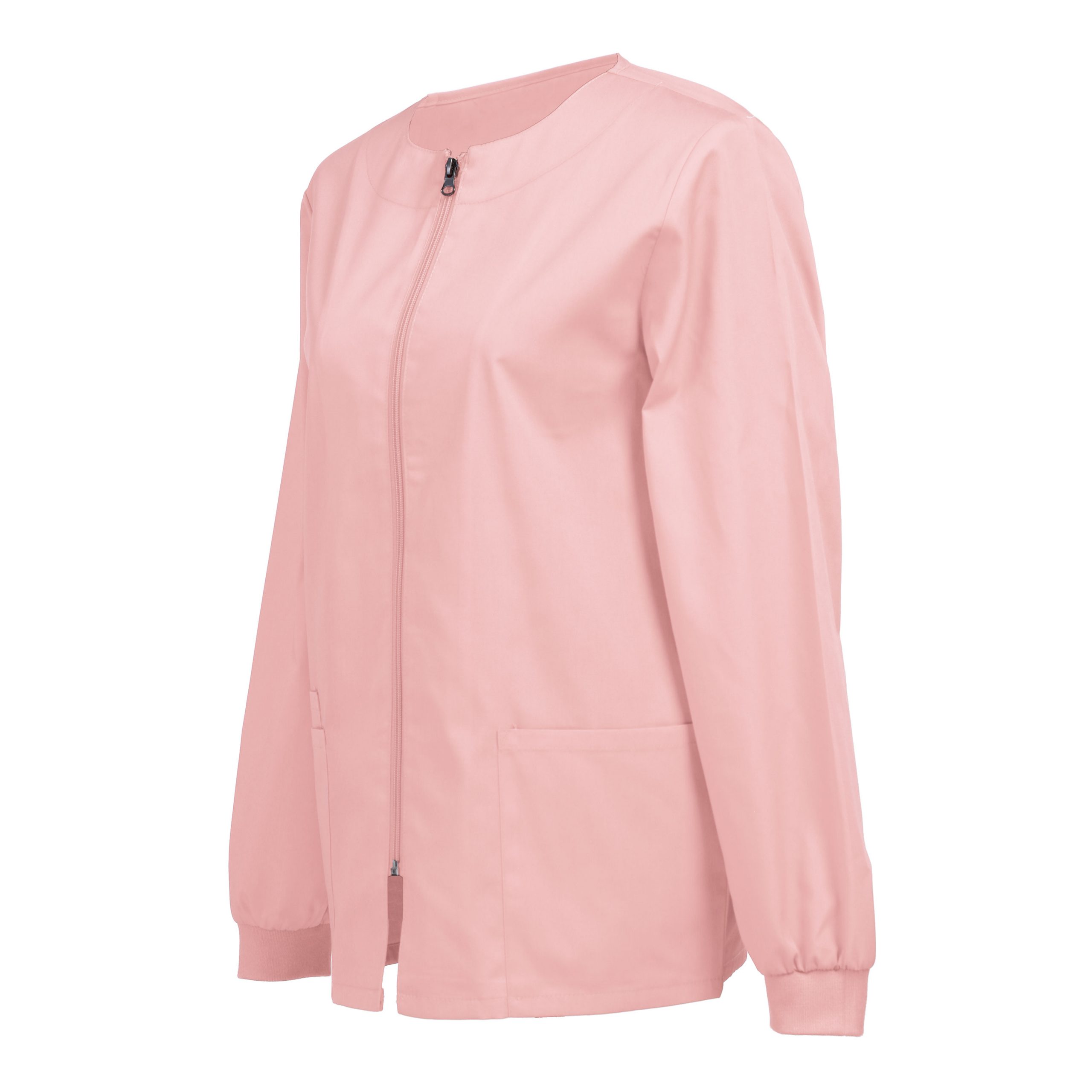 Womens Scrub Jacket Workwear Zip Front Warm-up Jacket - Image 5