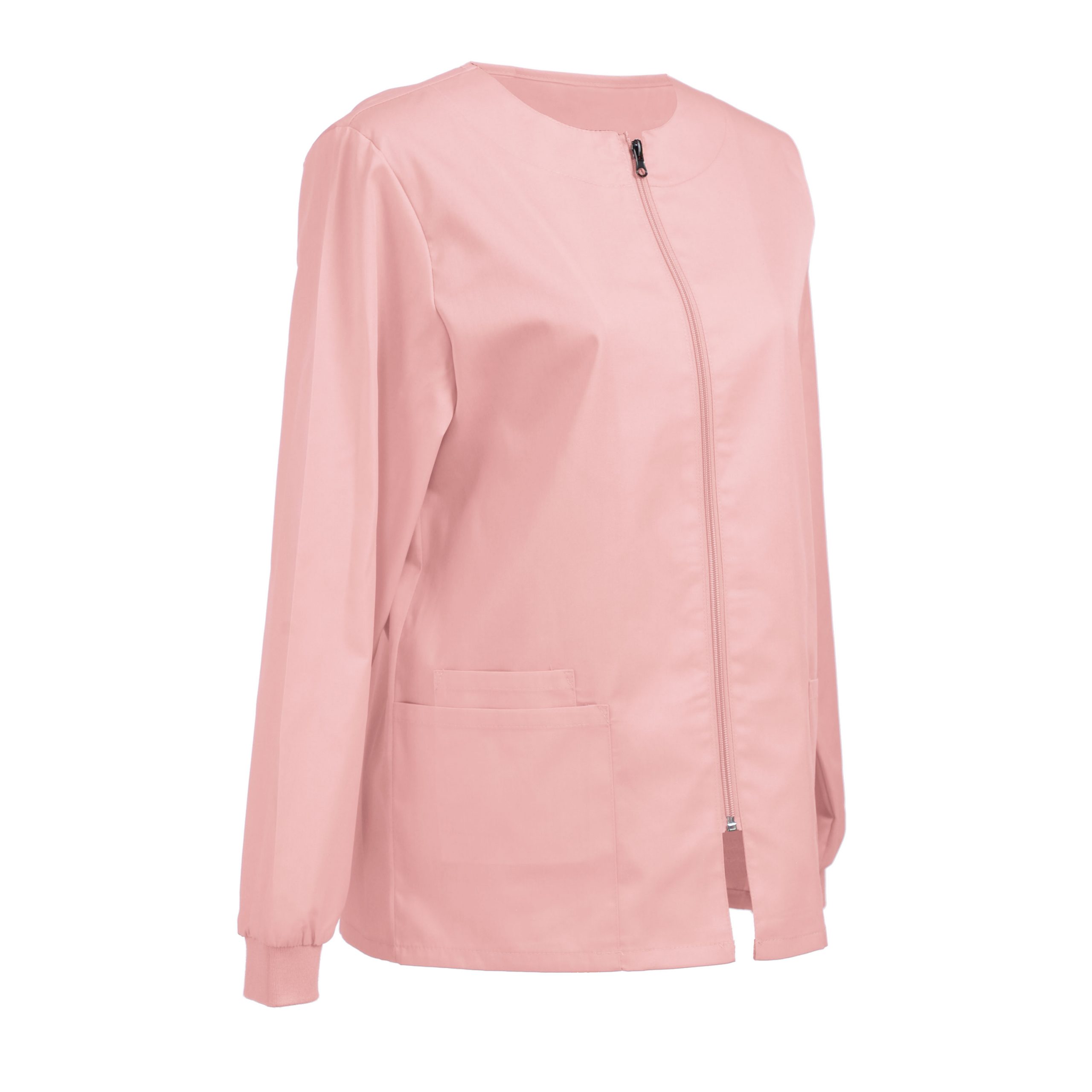 Womens Scrub Jacket Workwear Zip Front Warm-up Jacket - Image 6