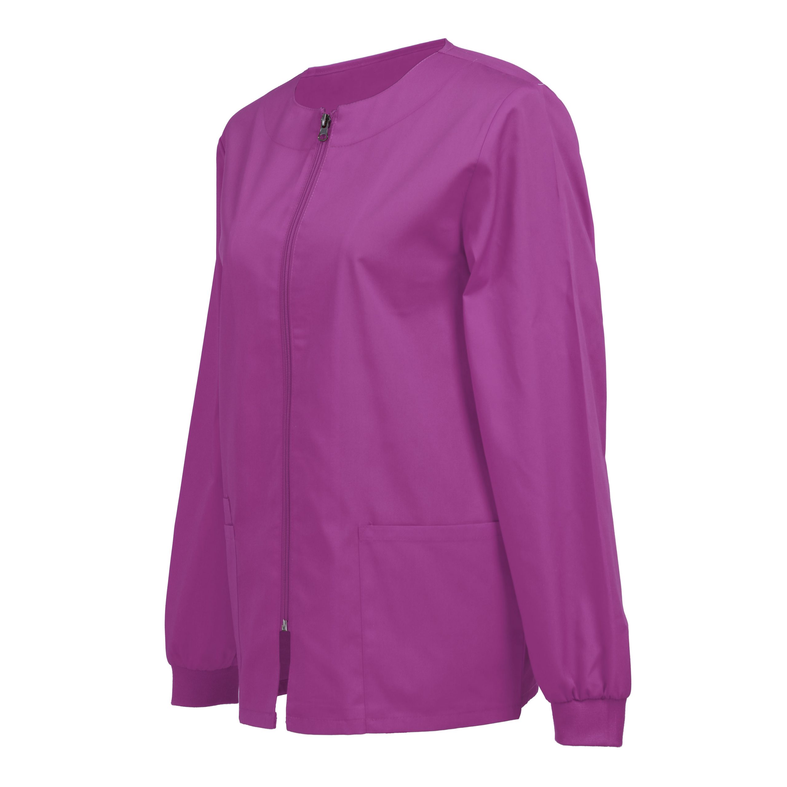 Womens Scrub Jacket Workwear Zip Front Warm-up Jacket - Image 2