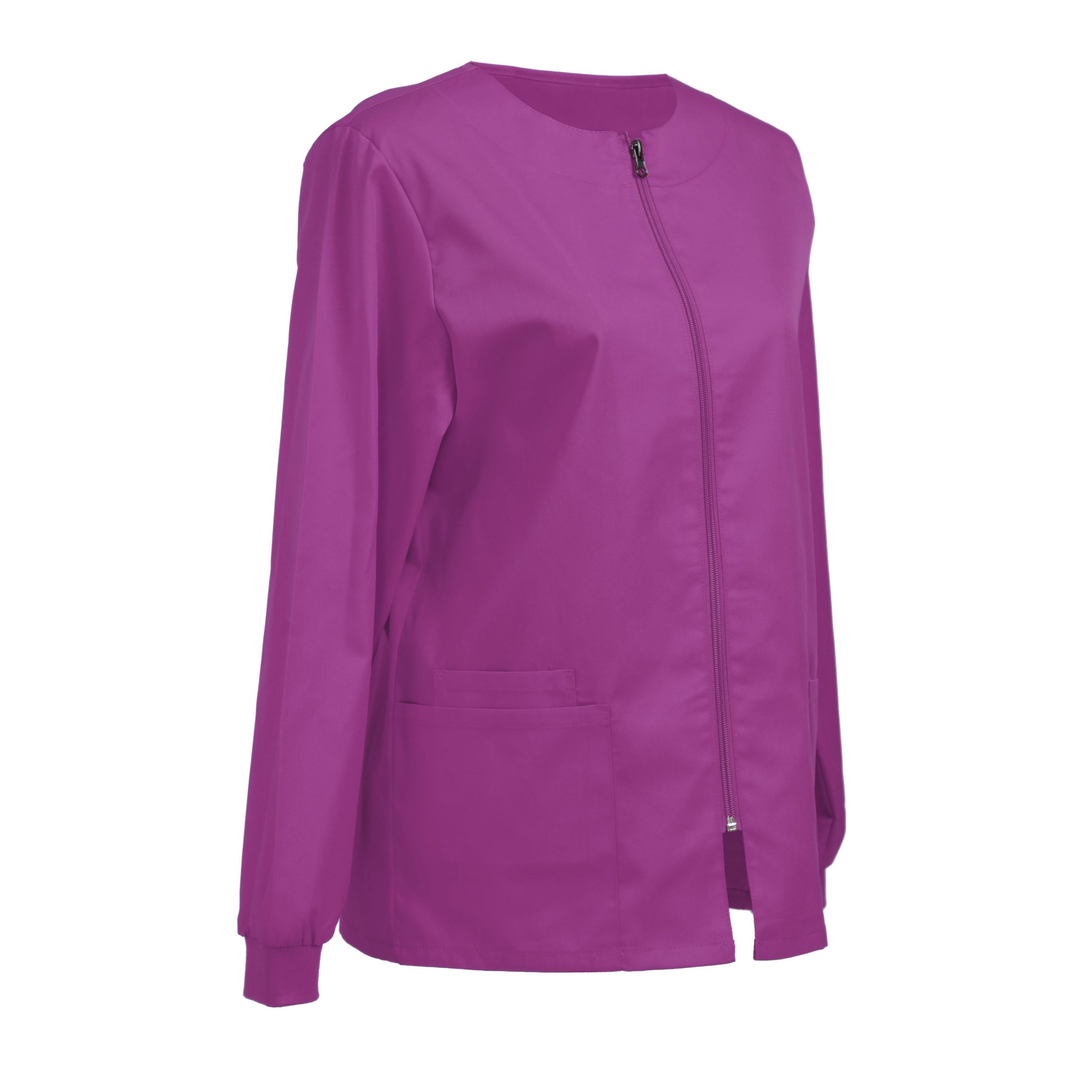 Womens Scrub Jacket Workwear Zip Front Warm-up Jacket - Image 3