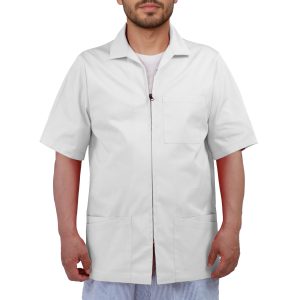 Men’s Scrub Jacket Zip Front Short Sleeve