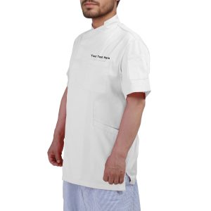 Personalized Embroidered Men’s Short-Sleeve Chef Coat Jacket – Add Custom Text