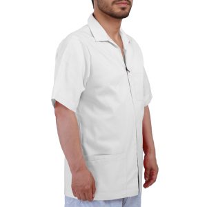 Men’s Scrub Jacket Zip Front Short Sleeve