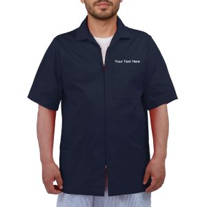 Personalized Embroidered Men’s Zip-Front Scrub Jacket, Short Sleeve