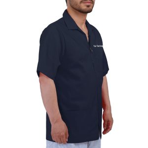 Personalized Embroidered Men’s Zip-Front Scrub Jacket, Short Sleeve