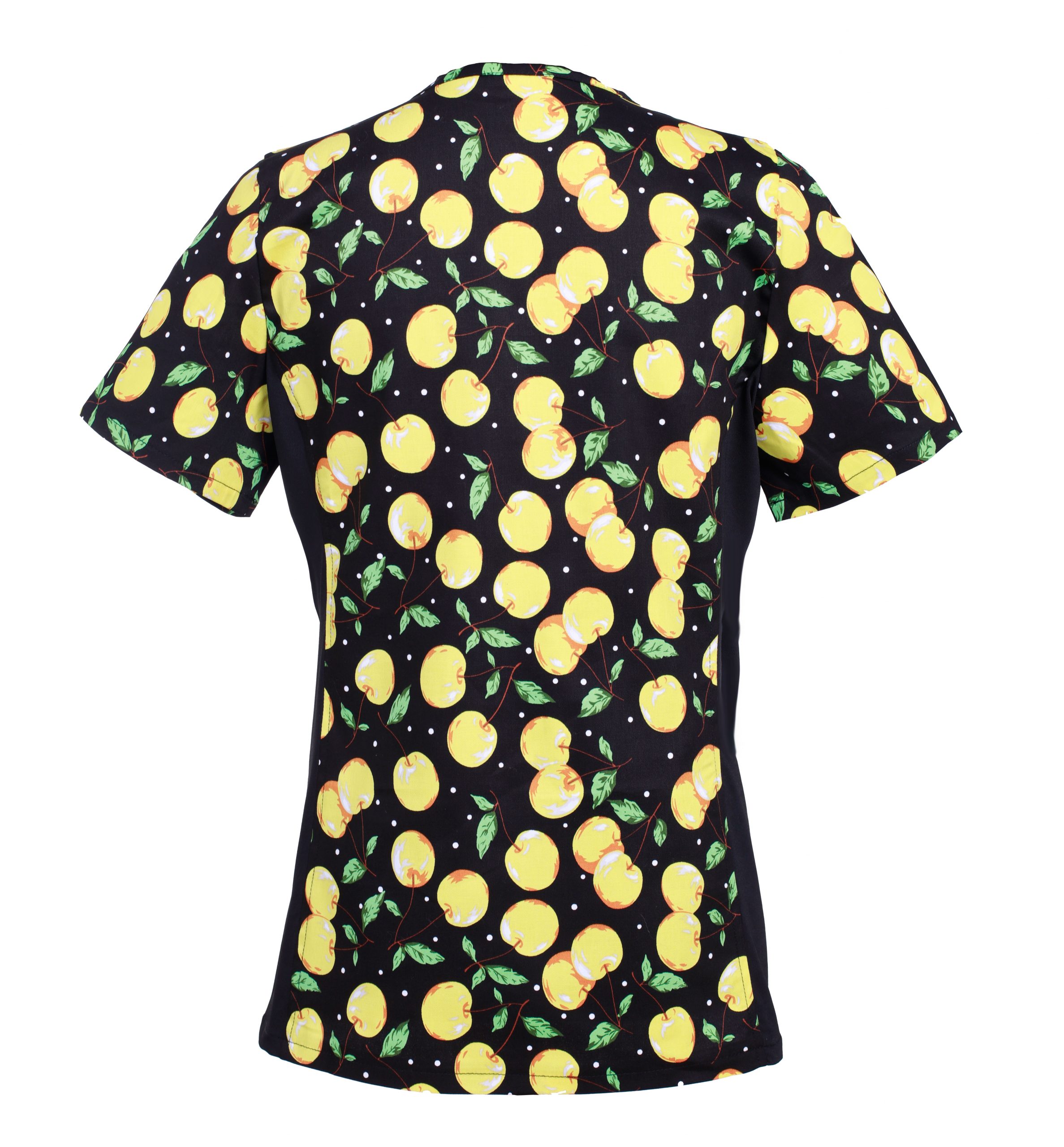 חולצת סקרב מודפסת לנשים עם לוחות צד אלסטיים ושני כיסים – תמונה 3