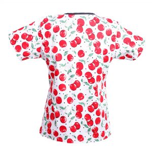 Women’s Mock-Wrap Print Scrub Top