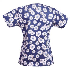 Women’s Mock-Wrap Print Scrub Top
