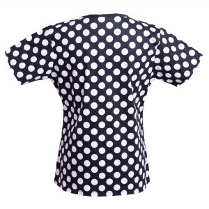 Women’s Mock-Wrap Print Scrub Top