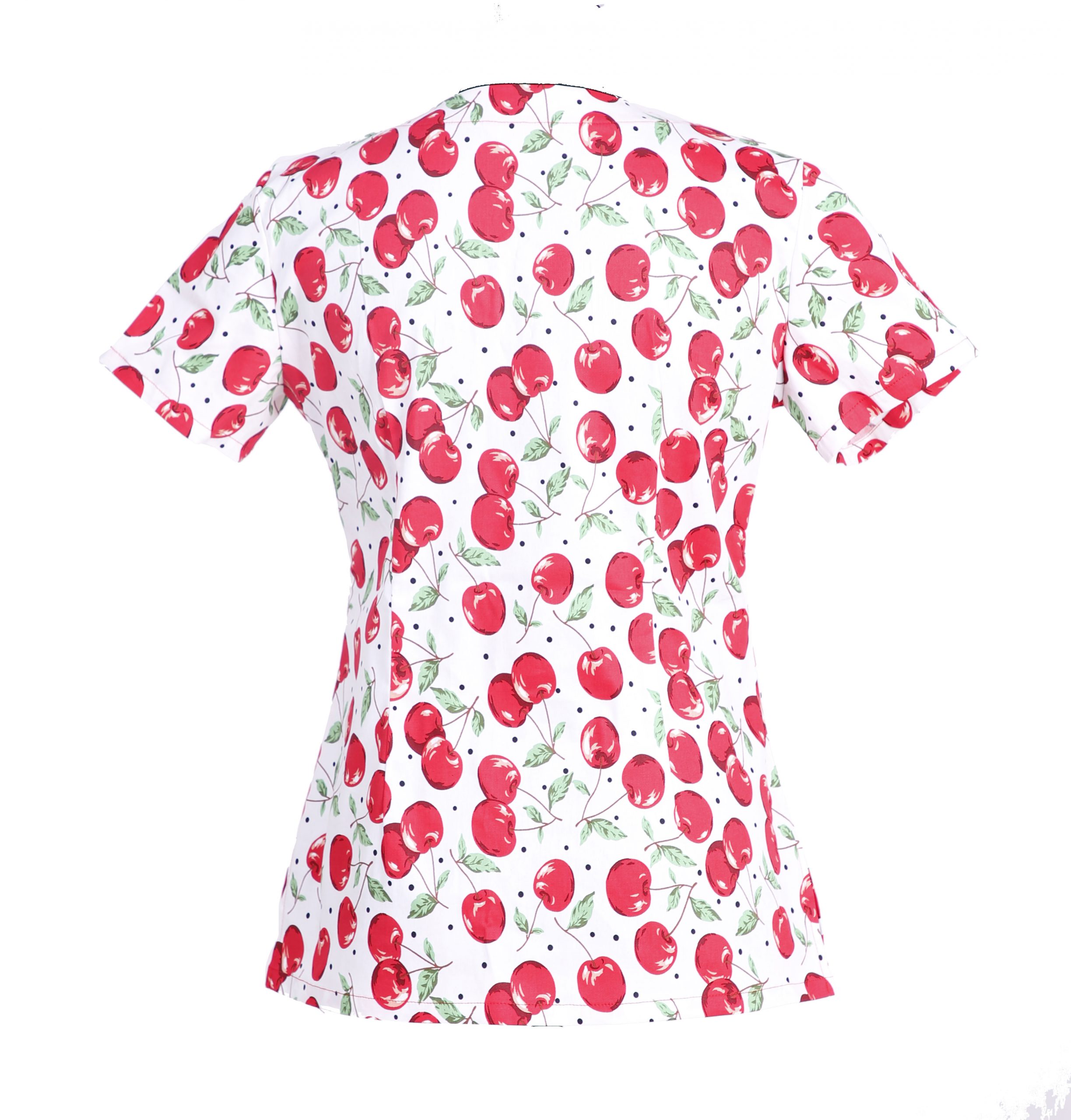 Damski Wzorzysty Top Scrub Z Dekoltem V - obrazek 2